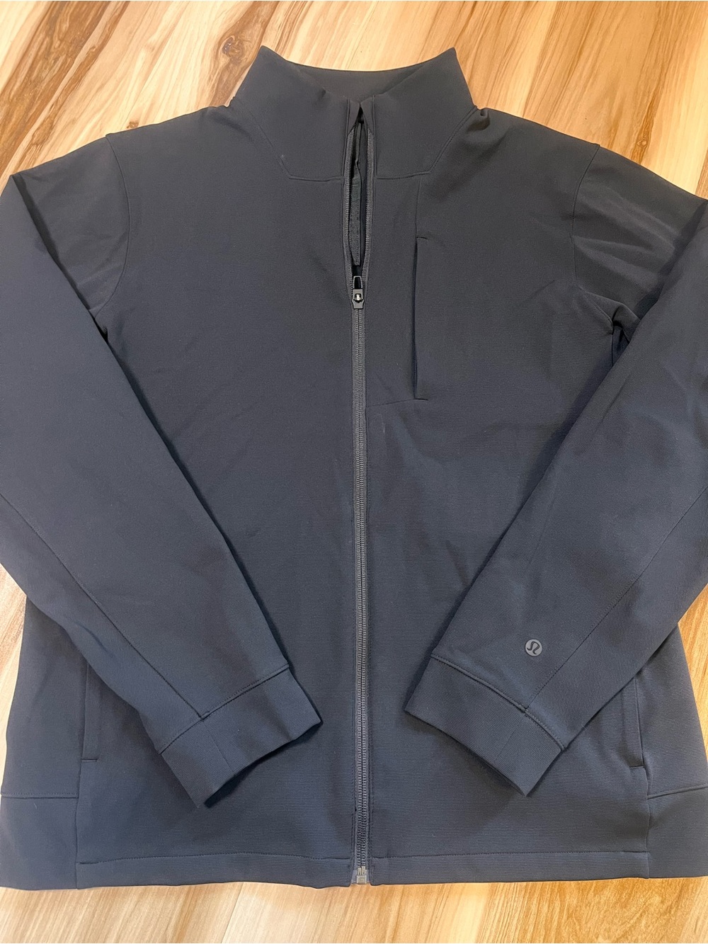 Lululemon Men’s Large L Sojourn Jacket Black Woven Full Zip LM3CZOS Warpstreme